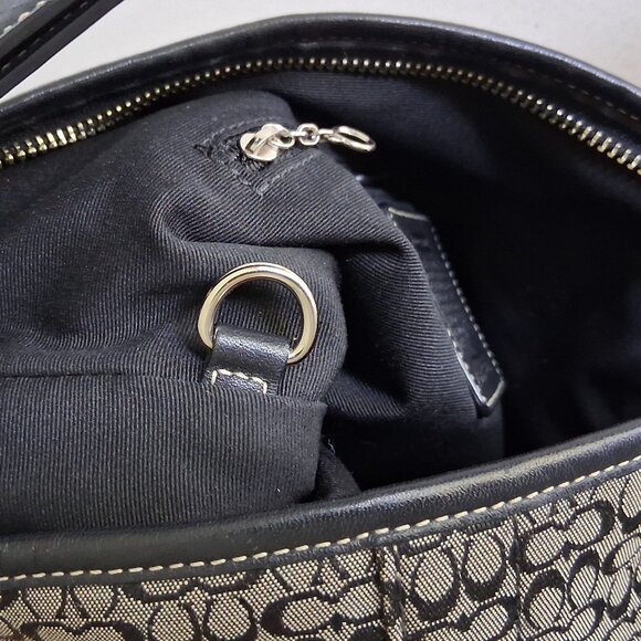 Coach F10417 Signature C Jacquard & Leather Trim Crossbody/Shoulder Bag - Picture 13 of 16